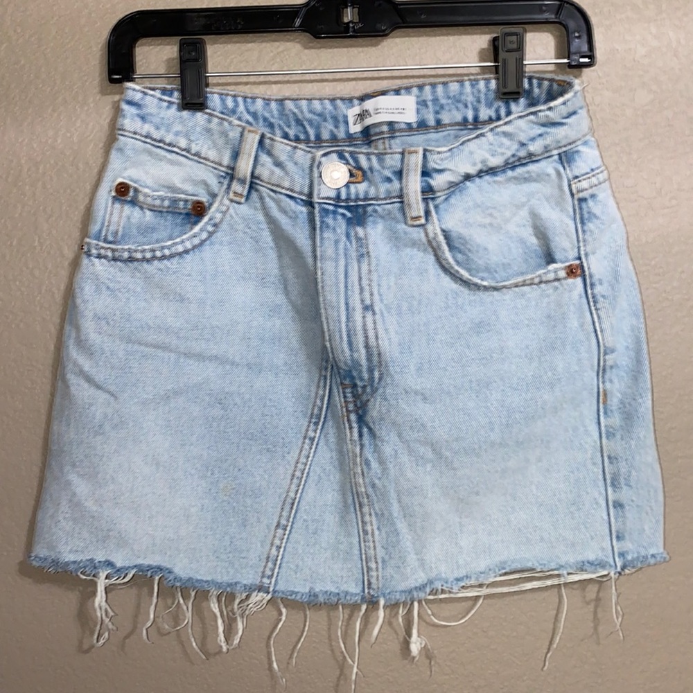 Zara denim mini skirt